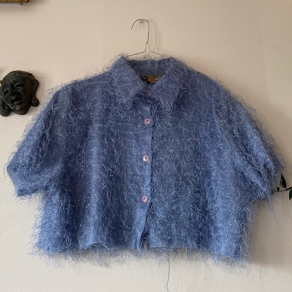 Vintage cropped mohair button down - Picture 2 of 2